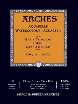 Альбом-склейка для акварели Canson "Arches" Torchon 23х31 см 12 л 300 г
