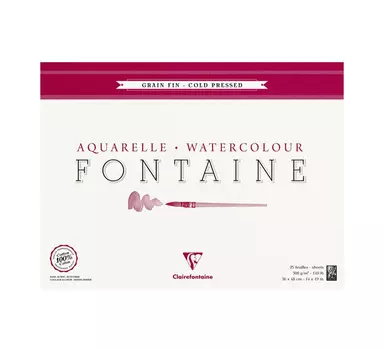 Альбом-склейка для акварели Clairefontaine "Fontaine"Fin 36х48 см 25 л 300 г 100% хлопок