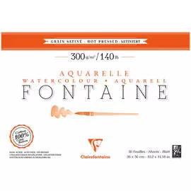 Альбом-склейка для акварели Clairefontaine "Fontaine Grain satin?" Сатин 26х36 см 20 л 300 г, горяч.