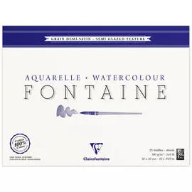 Альбом-склейка для акварели Clairefontaine "Fontaine" Satin 30х40 см 25 л 300 г 100% хлопок