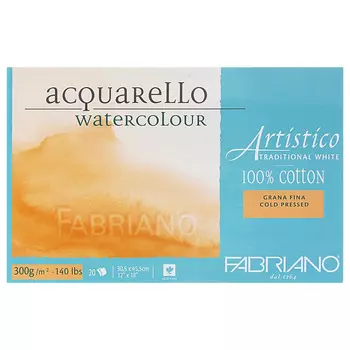 Альбом-склейка для акварели Fabriano "Artistico" Фин 30,5x45,5 см 20 л 300 г 100% хлопок, хол. пресс