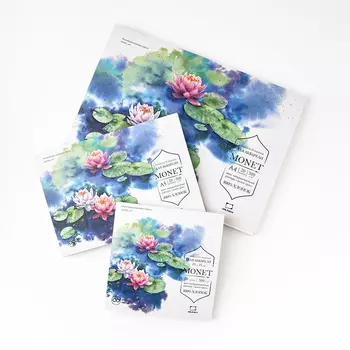 Альбом-склейка для акварели Малевичъ "Monet" 20 л, 300 г 100% хлопок, Fin