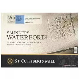 Альбом-склейка для акварели Saunders Waterford C.P. среднее зерно 31х23 см 20 л 300 г белоснежный