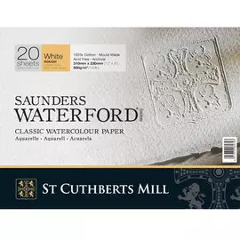 Альбом-склейка для акварели Saunders Waterford Rough крупное зерно 31х23 см 20 л 300 г белый
