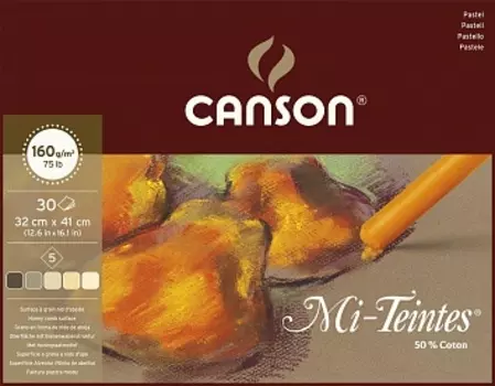 Альбом-склейка для пастели Canson "Mi-Teintes" 32x41 см 30 л 160 г 5 коричневых оттенков