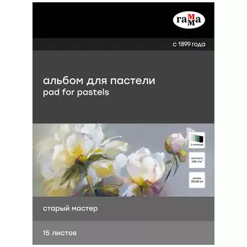 Альбом-склейка для пастели Гамма "Старый Мастер" 30х40 см 15л 160г ячеистая фактура 5 цв холодные то