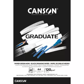 Альбом-склейка для смешанных техник Canson "Graduate" A4 20 л 120 г, черная бумага