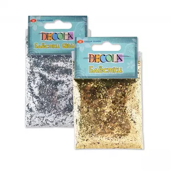 Блестки декоративные "Decola" размер 1 мм, 20 г, золото майя