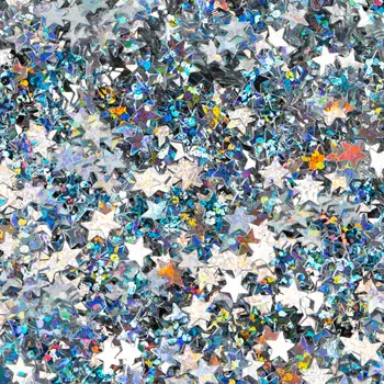 Блестки декоративные "Decola" звезды, размер 4 мм, 20 г, серебро радужное