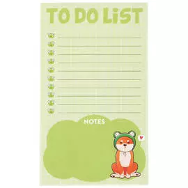Блок для записей, склейка (To Do list) MESHU "Cute dog" 10,0*17,0 см, 50 л