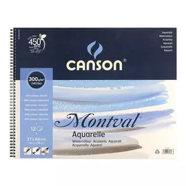 Блокнот для акварели на спирали Canson "Montval" Fin 37х46 см 12 л 300 г