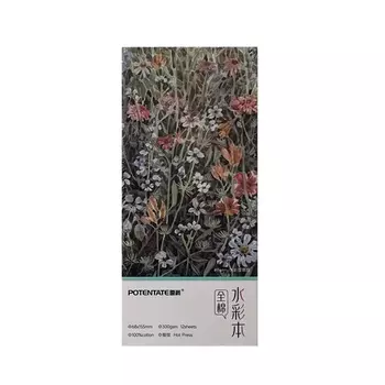 Блокнот для акварели Potentate 6,8х15,5 см 12 л 300 г 100% хлопок