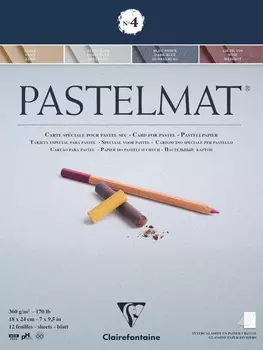 Блокнот для пастели Clairefontaine "Pastelmat"№4 18х24 см 12 л 360 г 4 оттенка