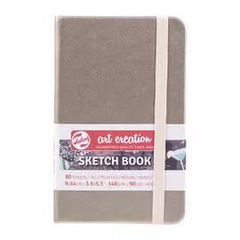 Блокнот для зарисовок Art Creation 9х14 см 80 л 140 г, твердая обложка, розовое шампанское (цвет мет