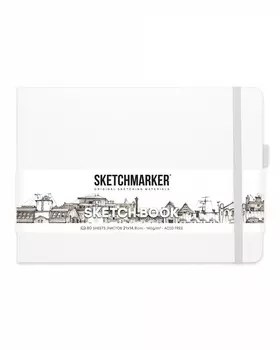 Блокнот для зарисовок Sketchmarker 21х14,8 см 80 л 140 г, твердая обложка Белый пейзаж