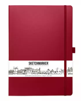 Блокнот для зарисовок Sketchmarker 21х30 см 80 л 140 г, твердая обложка Фуксия