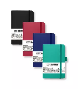 Блокнот для зарисовок Sketchmarker 9*14 cм 80 л 140 г, твердая обложка Фуксия