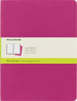 Блокнот нелинованная Moleskine "Cahier Journal" 3 шт XLarge 19х25 мм 120 стр, обложка розовая неон