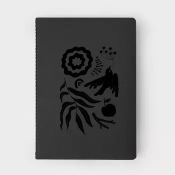 Блокнот "Птички". Темно-серый