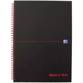 Блокнот в линейку OXFORD Black n Red A4 70 л двойная спираль пластиковая обложка