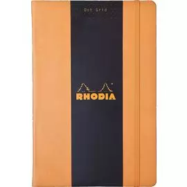 Блокнот в точку Rhodia "Webnotebook" 14х21 см 96 л 90 г, оранжевый, листы: слоновая кость