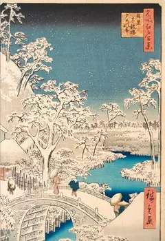 Блокнот "Зимним вечером на мосту Мэгуро"