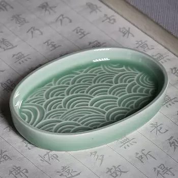 Блюдечко для туши "Морская волна" цвет: зеленый