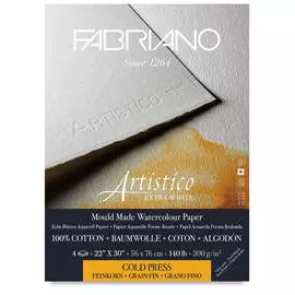 Бумага для акварели Fabriano "Artistico" Extra White 56х76 см 300 г Фин, 4 листа
