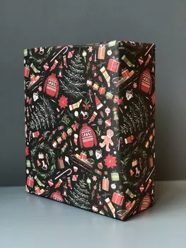 Бумага упаковочная "Dark Xmas" 70х100 см