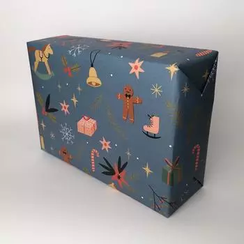 Бумага упаковочная "Ёлочные игрушки" 70х100 см