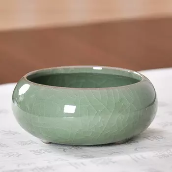 Чаша для полоскания кистей малая цвет: бледно-зеленый (Гэяо-узор трещинами)