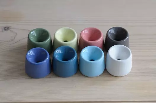 Чернильница-непроливайка, фарфор, цвет синий