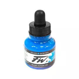 Чернила акриловые Daler-Rowney "FW ARTISTS" 29,5 мл Флуорисцентный голубой