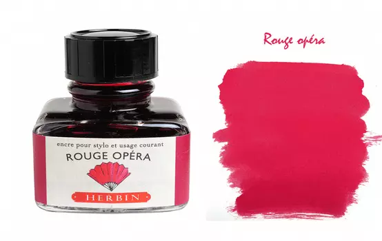 Чернила в банке Herbin, 30 мл, Rouge opera, Розово-красный