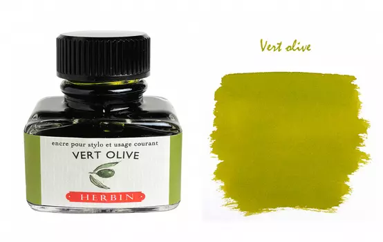 Чернила в банке Herbin, 30 мл, Vert olive, Оливковый