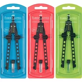 Циркуль Faber-Castell "Factory Neon" в пластиковом пенале