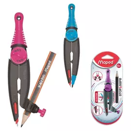 Циркуль Maped STOP&SAFE с пластиковыми штангами, безопасной иглой, с грифелем