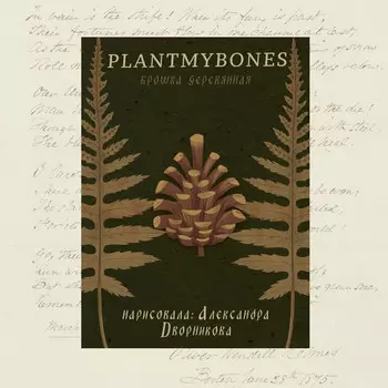 Деревянная брошка Дворникова А. "Шишка"