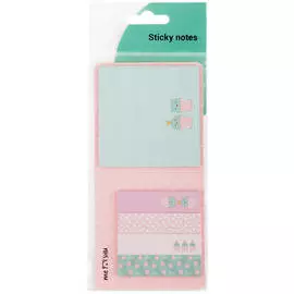 Флажки-закладки и самоклеящиеся блоки в наборе MESHU "Sweet mono", 74*74мм, 60*15мм, 25л., европодве
