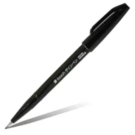Фломастер-кисть для каллиграфии Pentel "Brush Sign Pen Fine" цвет черный