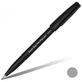 Фломастер-кисть Pentel "Brush Sign Pen Pigment" цвет серый