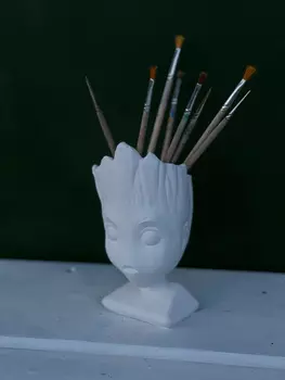 Гипсовое кашпо-органайзер голова "Грут"