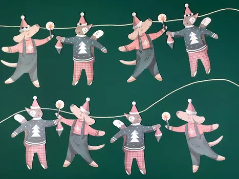 Гирлянда "Собачка и котик"