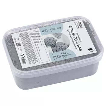 Глина для лепки ТРИ СОВЫ, голубая, запекаемая, 1 кг, порошковая, пластиковый контейнер