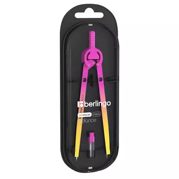 Готовальня Berlingo "Radiance" 2 предмета, циркуль 170мм, желтый/розовый градиент, пластиковый футля