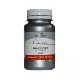 Гуашь "Сонет" 100 мл металлик Серебро темное