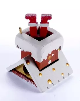 Игрушка деревянная "IDH Center" Домик с ногами Санта Клауса 1013