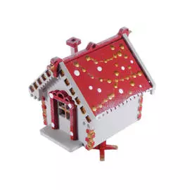 Игрушка деревянная "IDH Center" Избушка на курьих ножках 1013 Red