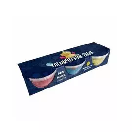 Игрушки в наборе "Космический песок", микс 3 цвета и формочка, синий, желтый, красный, 510 г.