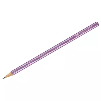 Карандаш чернографитный Faber-Castell "Sparkle" В, трехгранный, заточен., фиолетовый металлик